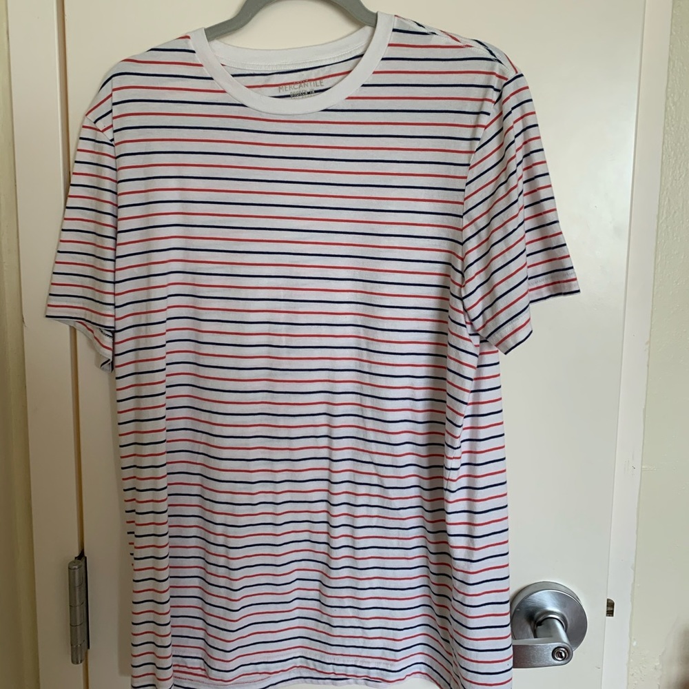 Red, White and Blue Striped T Shirt